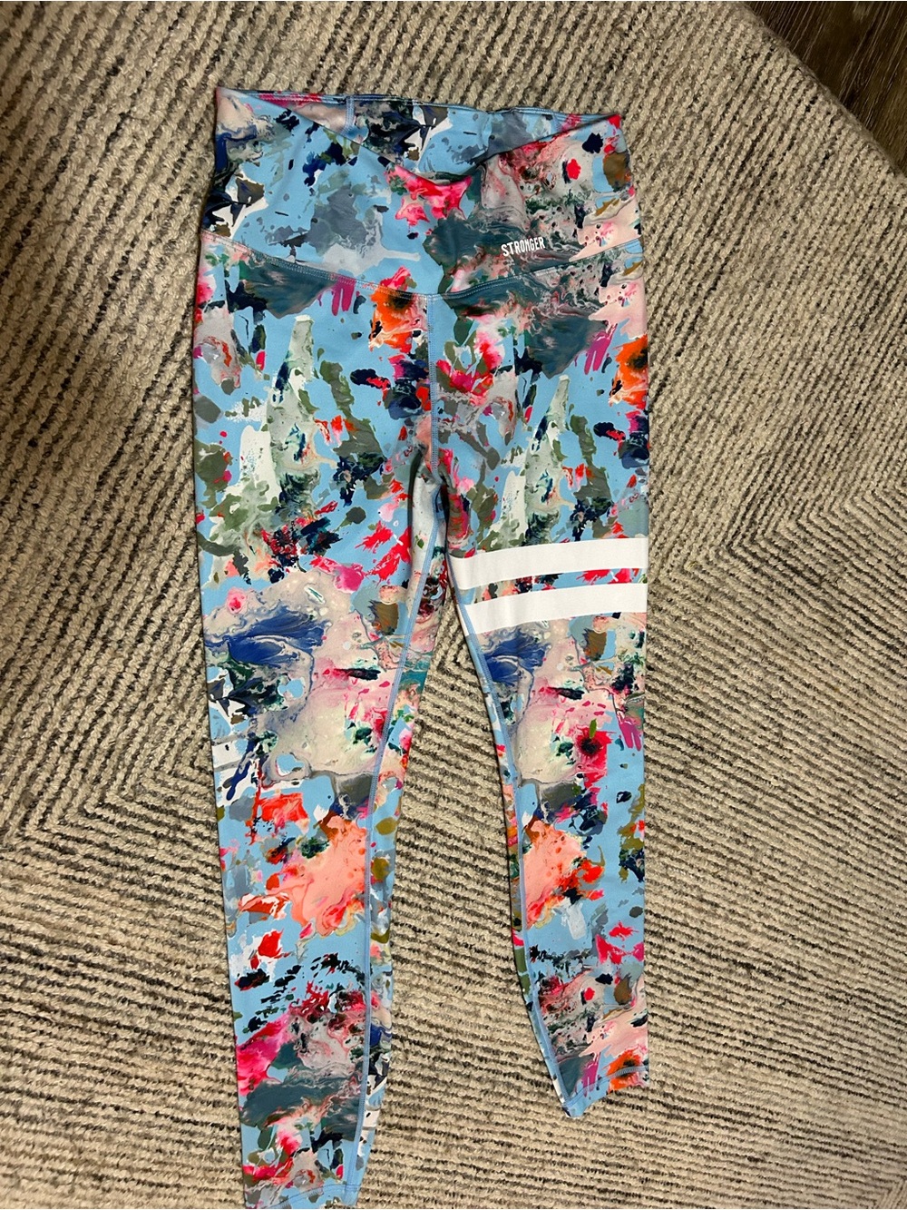 Stronger Women’s Blue Abstract Print Leggings Size Small